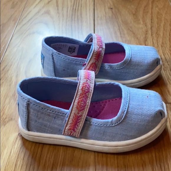 Toms toddler blue maryjane shoes - Picture 2 of 5